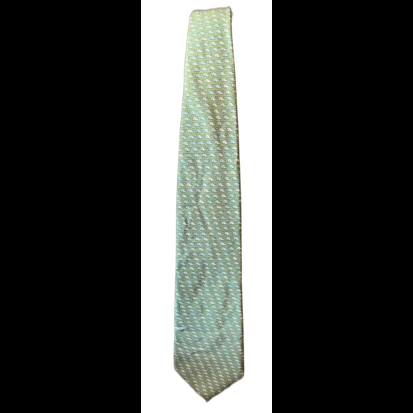 Vineyard Vines Men’s 100% Silk Neck Tie Green Tiny Whale All Over Print - Picture 2 of 6